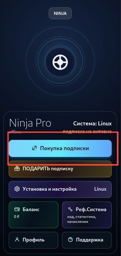 Кнопка Покупка подписки на главном экране
